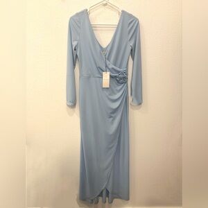 WAYF Soft Blue Long Sleeve Dress